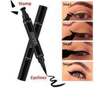 Shein Lápiz delineador de ojos 2 en 1 HANDAIYAN, resistente al agua y al sudor, de larga duración y de aplicación suave con sello triangular de doble extrem