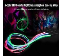 Shein Látigo de luz de fibra óptica LED de aleación de aluminio recargable de 7 colores y 36 efectos, accesorio de ambiente, luz de escenario