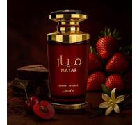 Shein Lattafa Mayar Cherry Intense Eau de Parfum 100 ml para mujer inspirado en Black Opium Over Red - Perfume árabe de Dubái, fragancia oriental para muj