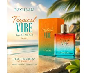 Shein LAttafa Tropical Vibe By Rayhaan Eau De Parfum de 100ml, perfume unisex para vacaciones, regalos del Día de la Madre, Feliz Cumpleaños