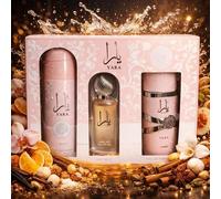 Shein LATTAFA YARA - SET DE 3 PIEZAS - EDP 100ML + DESODORANTE EN SPRAY 200ML + BRUMA PARA EL CABELLO 50ML - SET DE REGALO FEMENINO FLORAL AFRUTADO DULCE