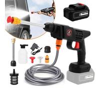 Shein Lavadora a presión eléctrica inalámbrica 21V 200W Pistola lavadora de alta presión con batería de litio de gran capacidad para lavado de autos, lavado