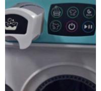 Shein Lavadora de juguete para niños, juguetes de electrodomésticos de juego de roles con efectos de luz y sonido, que simulan el proceso de lavado de ropa,