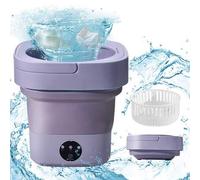 Shein Lavadoras portátiles, mini lavadora y secadora 8L, lavadora ultrasónica plegable para ropa interior con cesta de drenaje, mini centrífuga portátil (pú