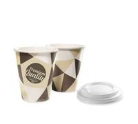 Shein LD Alleria-Horeca Collection MAXI PRODUCTS - 120 Unidades Vasos Café Desechables con Paletina - Vasos Cartón 200,500 cc - Vasos Desechables Catering -