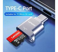 Shein Lector de tarjeta Micro SD/TF de Lenovo, adaptador de tarjeta Micro-SD a Micro USB Tipo C OTG, lector de tarjeta de memoria a USB C de alta velocidad