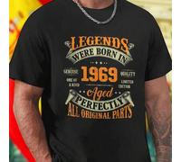 Shein LEGENDS WERE BORN IN 1969 GENUINE QUALITY Camiseta Hombre Edición Limitada Vintage Original Regalo Cumpleaños Exclusivo Retro Única para Hombres Ofert