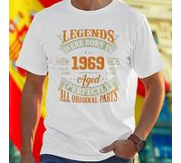 Shein LEGENDS WERE BORN IN 1969 GENUINE QUALITY Camiseta Hombre Edición Limitada Vintage Original Regalo Cumpleaños Exclusivo Retro Única para Hombres Ofert