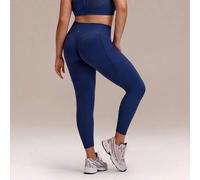 Shein Leggings de talla grande de 24" FeatherFit™ Sail On, suaves como la mantequilla, que absorben la humedad, con paneles acanalados, bolsillos laterales