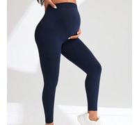 Shein Leggings de yoga sin costuras, de unicolor y sencillos, para mujer embarazada, para uso diario casual y de maternidad