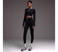 Shein Leggings deportivos de cintura alta con detalle de cremallera, para pádel, tenis, pickleball, gimnasio y fitness