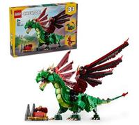 Shein LEGO Creator 3 en 1 Dragón Medieval Transformable en Ave Fénix o Serpiente Marina, Animales de Juguete, Figuras Articuladas, Regalo de Cumpleaños para