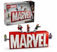 Shein LEGO Marvel: Logotipo MARVEL y Minifiguras de Vengadores Capitán América, Hulk, Thor, Iron-Man y Viuda Negra, Maqueta 3D de Decoración, Juguete de Sup
