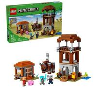 Shein LEGO Minecraft El Puesto de Avanzada del Pillager y Ravager 21278, Juguete de Construcción del Fortaleza de la Aldea, Figuras Posables Populares, Deco