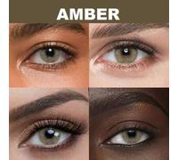 Shein Lentes de contacto de color ámbar Lalens Hid Aurora Natural Eye Contacts Polar Lights para uso diario, maquillaje y disfraces de Halloween, con un diá