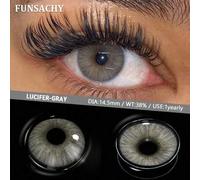 Shein Lentes de contacto de color de ojos grandes grises FUNSACHY para uso anual, maquillaje de ojos, lentes suaves fáciles de usar de 14.5 mm para disfraz