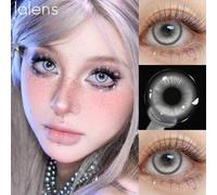 Shein Lentes de contacto de color violeta estilo anime Lalens Magic Pop, de uso anual desechable para ojos marrones oscuros. Lentes de contacto de color azu