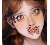 Shein Lentes de contacto de color violeta estilo anime Lalens Magic Pop, de uso anual desechable para ojos marrones oscuros. Lentes de contacto de color azu