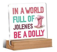 Shein Letrero acrílico inspirado en Dolly Parton, regalo de música country para mujeres - Decoración con tema de Jolene, placa con letra de canción, regalo