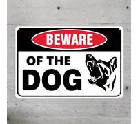 Shein Letrero de metal vintage de Jack Russell - "Cuidado con el perro agresivo" 20x30cm, decoración rústica de pared para el hogar, bar u espacios al aire