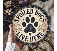 Shein Letrero metálico vintage "Aquí vive mi mascota" - 7.87x7.87 pulgadas Decoración para el hogar, bar, cafetería, garaje - Regalo único para amantes de l