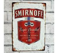 Shein Letrero vintage de bar Smirnoff - Decoración de pared de metal rústico grande con diseño "Triple destilado para pureza" y "No. 21", ideal para el hoga