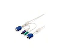 Shein LevelOne Cable KVM PS/2 y USB de 5m - Switch KVM (5 m, Blanco, VGA + PS/2, VGA, Male Connector/Male Connector, China)