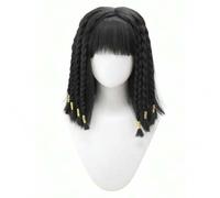 Shein Libera a tu diosa interior egipcia con esta exquisita peluca negra de Cleopatra, perfecta para fiestas temáticas, Halloween y eventos de cosplay, con
