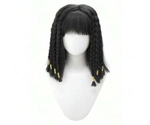 Shein Libera a tu diosa interior egipcia con esta exquisita peluca negra de Cleopatra, perfecta para fiestas temáticas, Halloween y eventos de cosplay, con