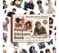 Shein Libro de 40 hojas/libro con pegatinas con temas de personajes, DIY, álbum de recortes, marco de fotos, decoración de botellas de agua, suministros de