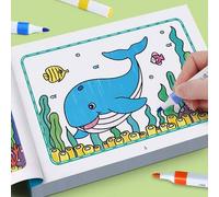 Shein Libro de colorear y dibujar de 32 páginas con temas de animales y naturaleza - Papel, suministros de arte con portada azul para niños - Regalo creativ