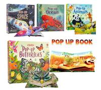 Shein Libro de cuentos en inglés con libros Usborne de pop-up, libro de imágenes 3D para la educación temprana de los niños, libro de actividades interactiv