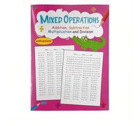 Shein Libro de práctica de 32 páginas de suma, resta, multiplicación y división, cuaderno de trabajo de matemáticas para aprender matemáticas dentro de 1000