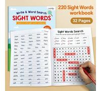 Shein Libro de rompecabezas de 220 palabras de alta frecuencia - Juego de acertijos mentales, ejercicio de búsqueda de palabras de vista Dolch, expansión de