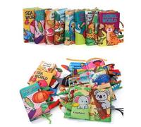 Shein Libro de tela para educación temprana de bebé de 0 a 3 años, 6 páginas resistentes al desgarro y masticables, libro de iniciación para recién nacidos