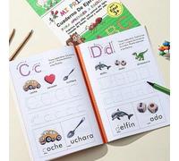 Shein Libro de trazado de 32 páginas para niños Lachilly, cuaderno de ejercicios de alfabeto español, libro de práctica de escritura ABC, libro de actividad