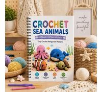 Shein Libro de Tutorial de Crochet Espiral de Animales Marinos, Libro de Patrones de Crochet de Peluches Marinos Lindos, Guía de Amigurumi Hecho a Mano para