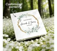 Shein Libro de visitas de boda personalizado con tema floral, libro de boda cuadrado, libro de boda con nombre de letra, libro de visitas de boda con monogr