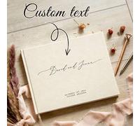 Shein Libro de visitas de boda personalizado de lino, libro de visitas de boda de lino personalizado, regalo de libro de visitas de lino personalizado para