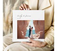 Shein Libro de visitas de boda personalizado, libro de firmas de compromiso, libro de visitas de boda minimalista, regalo de aniversario de boda, álbum de f