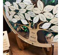 Shein Libro de visitas personalizado de boda con 80 hojas de madera decorativas para la boda, adorable para Navidad, colorido personalizado, regalo ideal ún