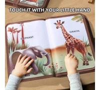 Shein Libro interactivo de tocar y sentir para bebés y niños pequeños - Libro de cuentos educativo de aprendizaje temprano con ilustraciones de tigre, goril