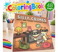 Shein Libro para colorear de otoño, libro para colorear para adultos, libro para colorear con tema de detective divertido de 48 páginas, 21cm*21cm, adecuado