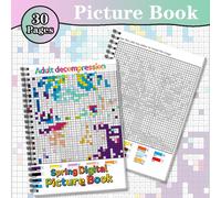 Shein Libro para colorear de primavera para adultos, edición de lujo de 30 páginas, encuadernación en espiral, papel grueso de alta calidad de una sola cara