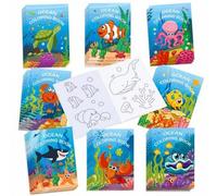Shein Libro para colorear DIY - Mundo submarino y vida marina, libro de actividades educativas creativas con diversos e interesantes criaturas oceánicas, id