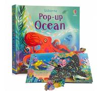 Shein Libros de imágenes en inglés con libros pop-up del océano 3D para la educación temprana de los niños, libros de cuentos para la hora de dormir sobre l