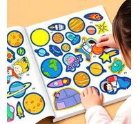 Shein Libros de pegatinas creativos, que incluyen pegatinas de espacio, autos, princesas, dinosaurios y talla grande, para mejorar la capacidad de pensamien