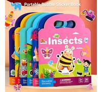 Shein Libros de pegatinas reutilizables, pegatinas de educación temprana para niños, libro de pegatinas tranquilo con múltiples escenas, adecuado para regal