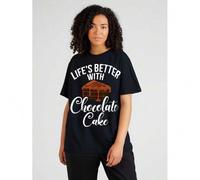 Shein Life is better with Chocolate Cake T-Shirt, 100% Cotton, Gift for Men Women Dad Mom Friends