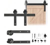 Shein LILIIN Juego de herrajes para puertas correderas 183 cm / 200 cm / 366 cm Juego de herrajes para sistemas de puertas correderas Riel para puertas corr
